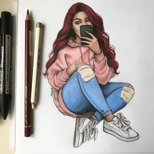 nataliamillustrations:I had to sketch @sherlinanym and her...