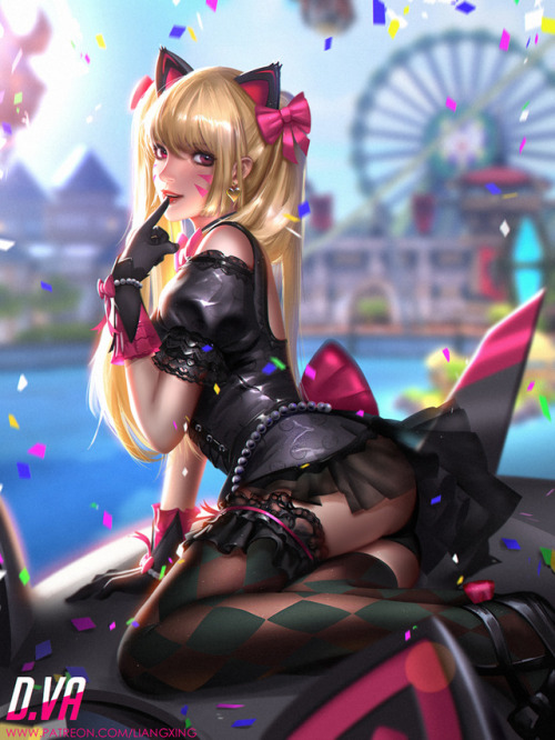 rarts:Cute Black Cat D.va (skin): Overwatch game digital...