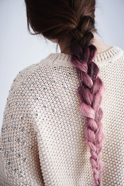 studded sweater pink jeans girl pink hair sweaters fashionable clothes winter cold jumpers Polyvore fashionable jakets studs fashion hair
