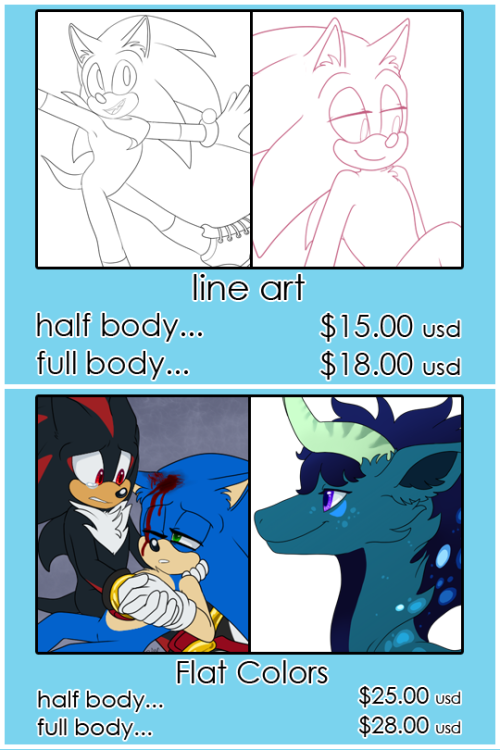 bythepowerofchaos:Commissions - OPENThe prices shown get you...