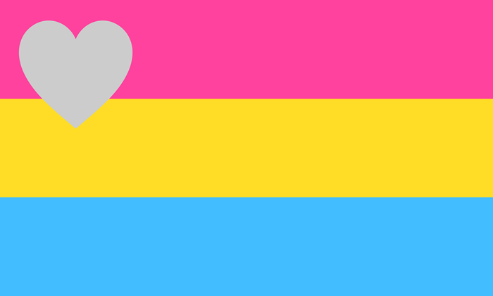 Pink yellow blue flag