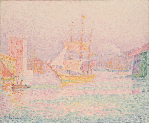 artist-signac:The Harbour at Marseilles, 1906, Paul...