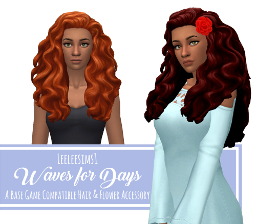 wifemomsimmer:leeleesims1:Waves for Days -  A BGC Hair with...