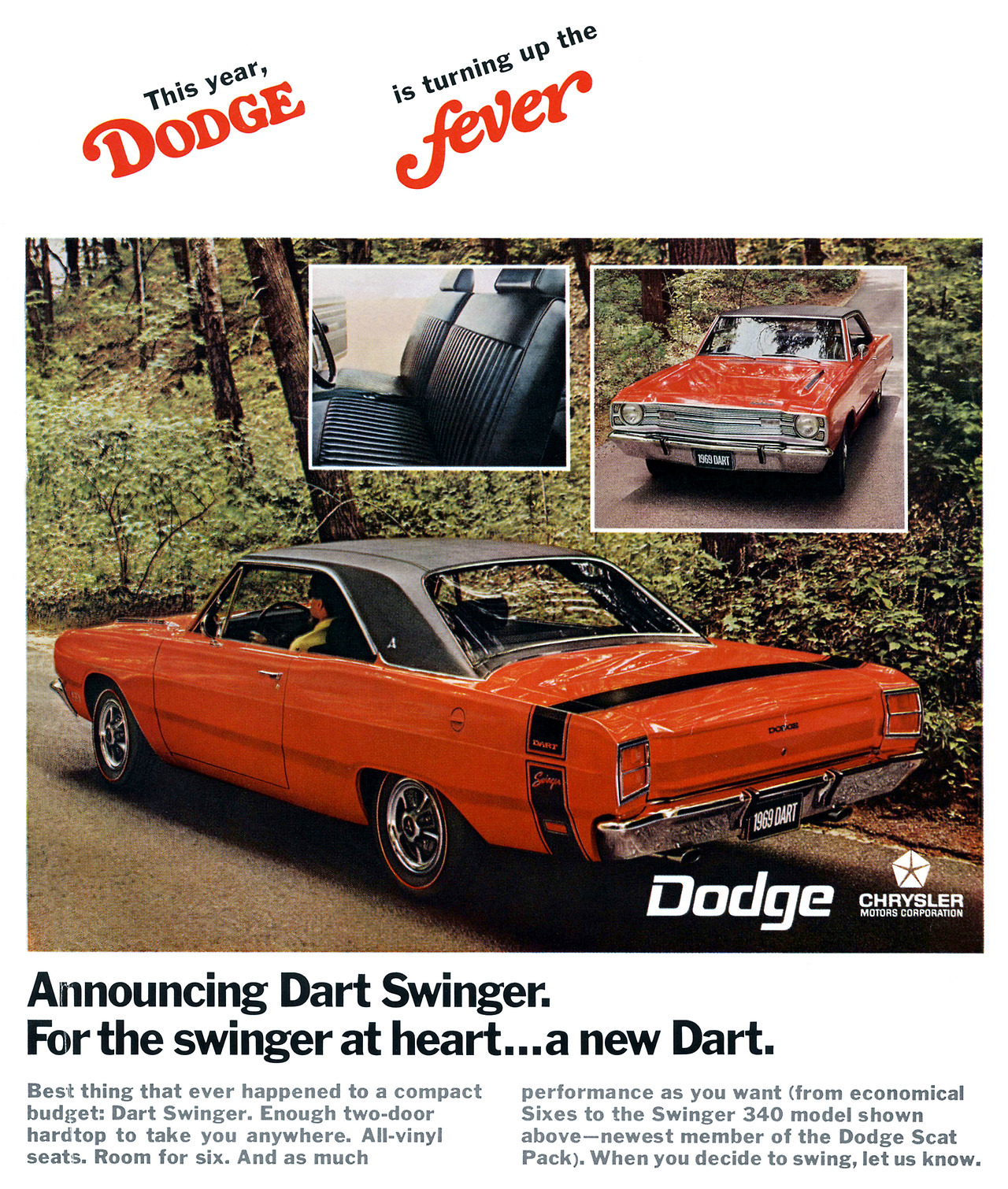 Carsthatnevermadeitetc � Dodge Dart Swinger Ad, 1969. picture