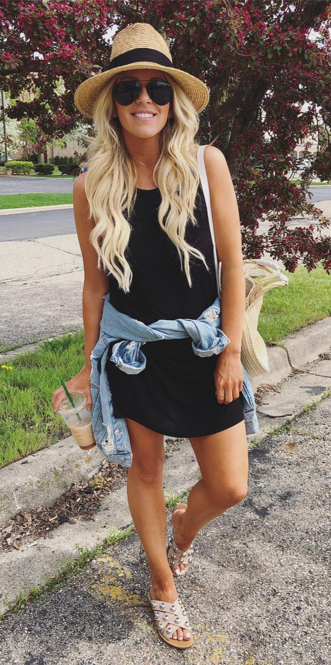 50+ Cozy Outfit Ideas You Need - #Stylish, #Girl, #Outfitoftheday, #Good, #Perfect My favorite toblack dress for less than $30.00 I also linked all my accessories and my favorite denim jacket! Shop it all by following me on the Free  App Or you can always use the link in my profile:  