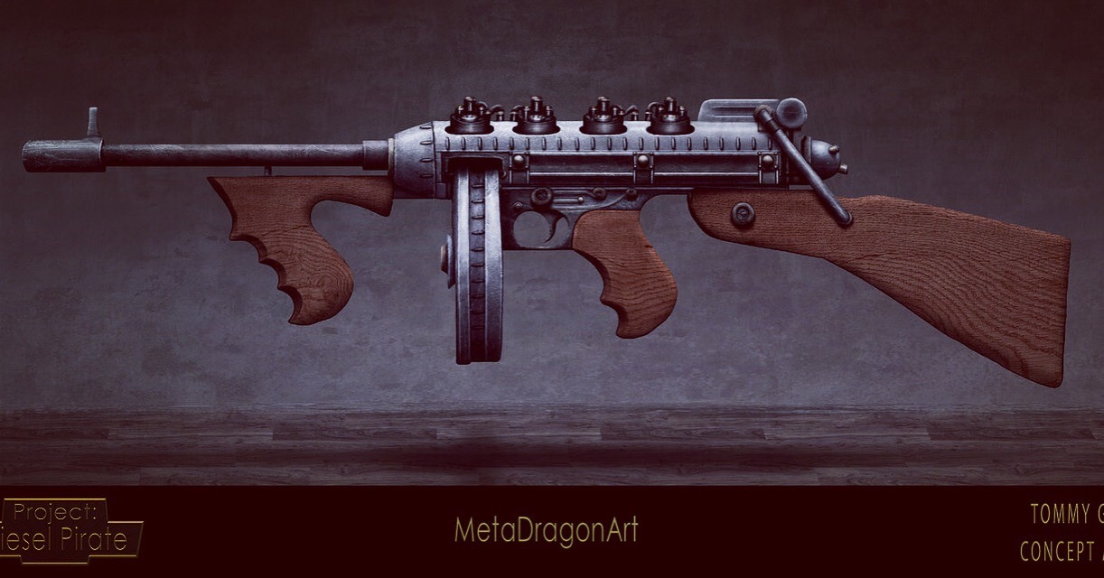 The Dieselpunk Flim-Flam — devientdeco: Another Tommy Gun idea! Tapered...