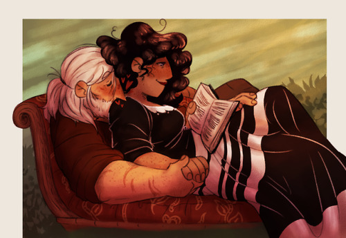 wiedxmin:Anonymous said: Geralt and Yen cuddling on her...