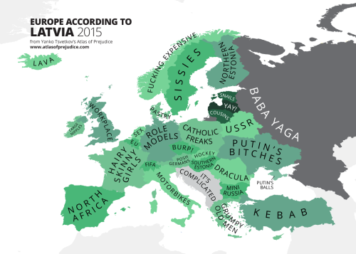 atlasofprejudice:Europe According to Latvia, a map from Atlas of...