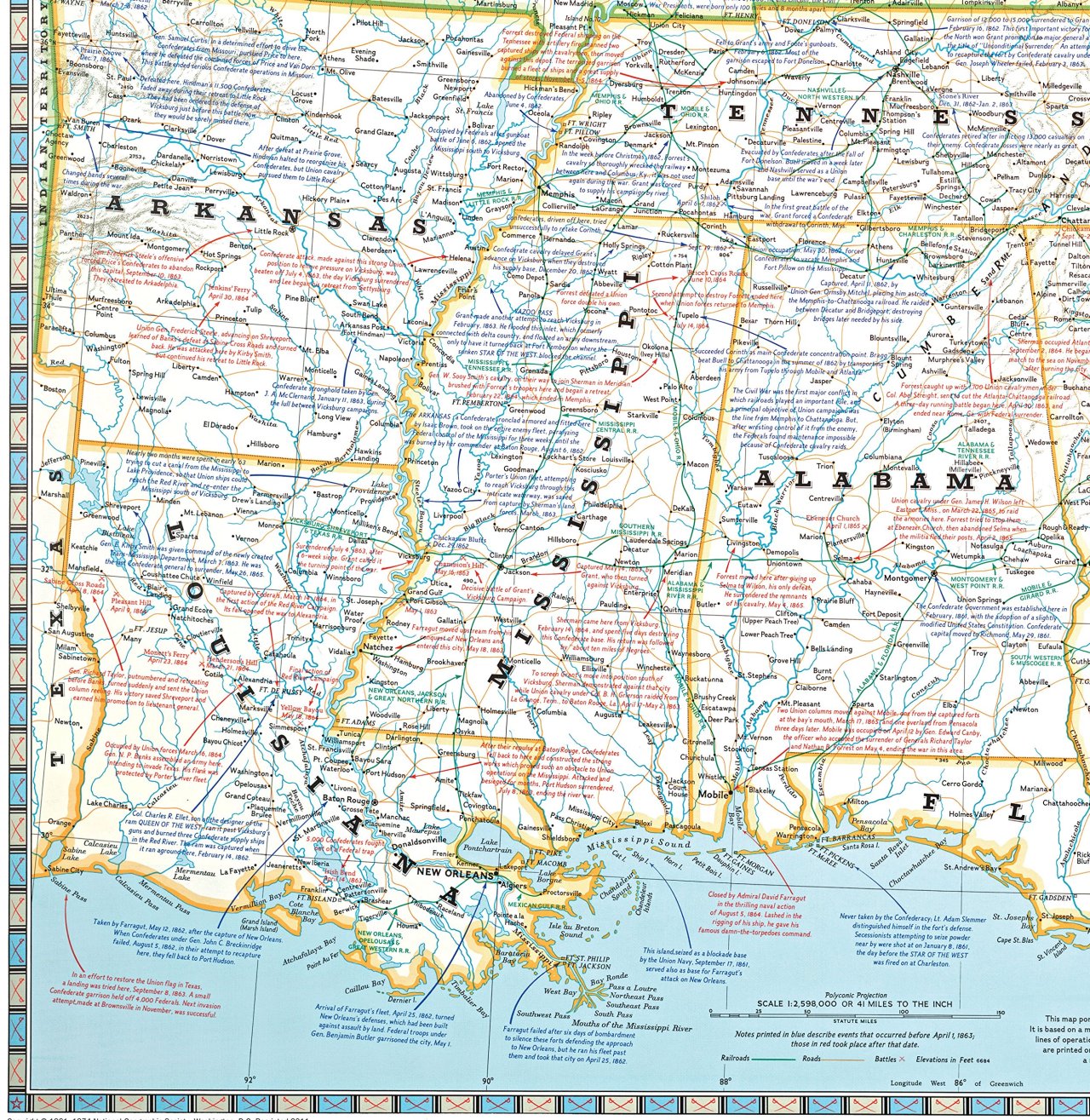 Interesting Maps and Charts — Southern states during the American Civil ...