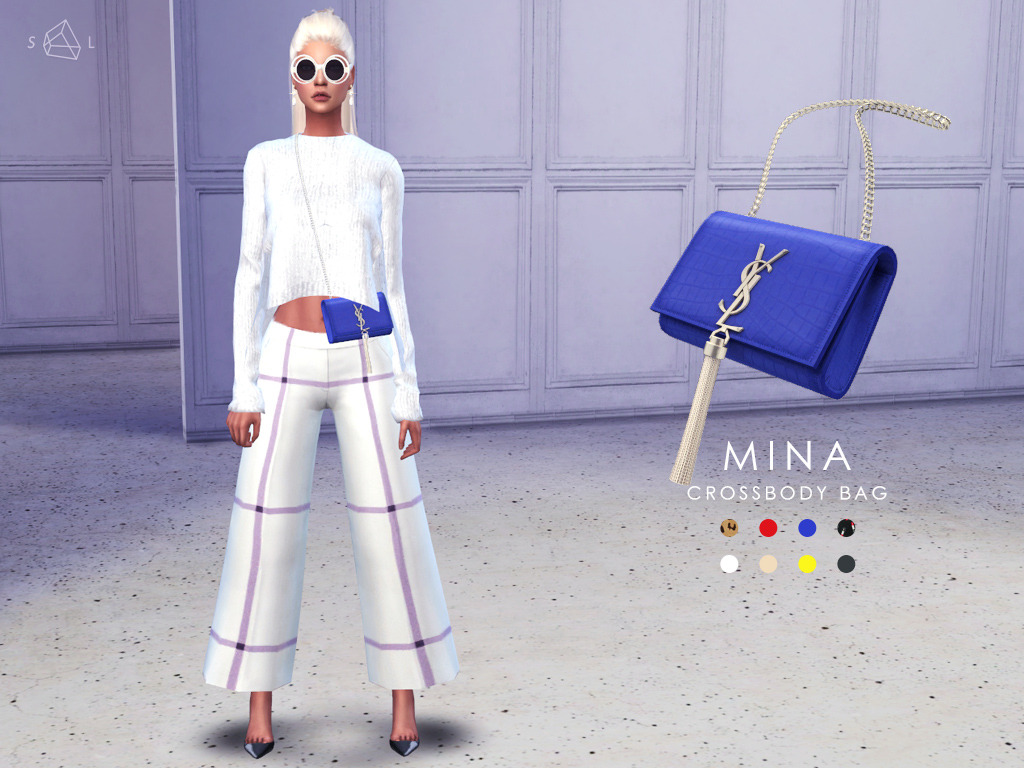 Bag - MINA (Saint Laurent)
- Highest polycount: 10k
- 8 colors
- 3 versions: crossbody/shoulder/hand
- â€˜Ringsâ€™
- Do not use with hats.
â€œDOWNLOAD - Simfileshare
â€
Sweater - @sims4-marigold / Wide leg pants - wip / Jumpsuit - @ricciricciricciricci /...