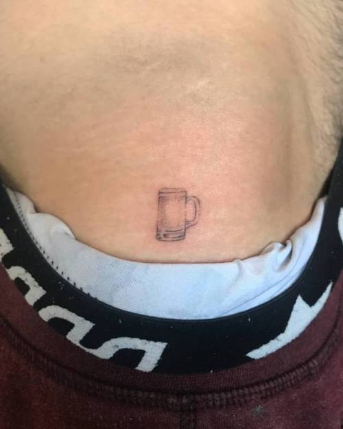 Tattoo tagged with: alcoholic drink, glass, small, hip, micro, drink, tiny,  drug, kitchenware, beer, hand poked, ifttt, little, other, naraishikawa |  