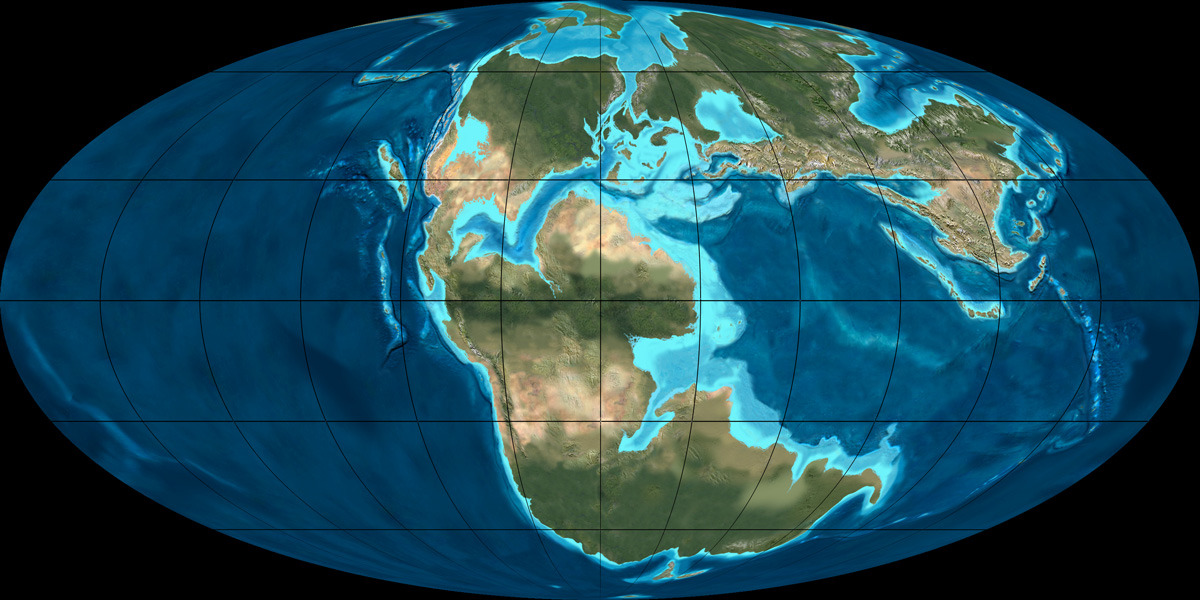 Science Visualized • ⇑ Earth 170 million years ago and Earth 105 mya