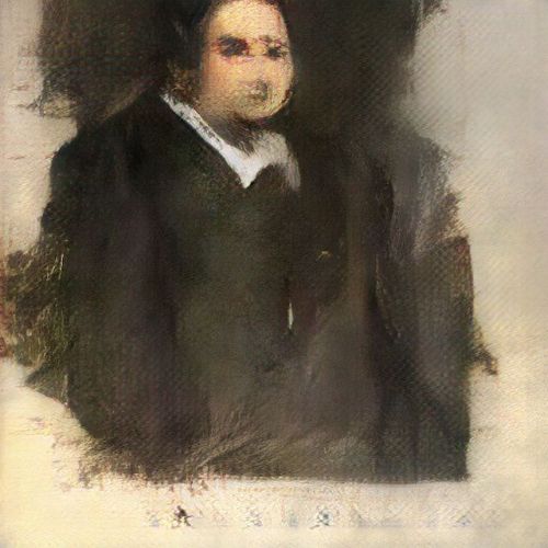 AI-generated, Portrait of Edmond de Belamy, 2018.