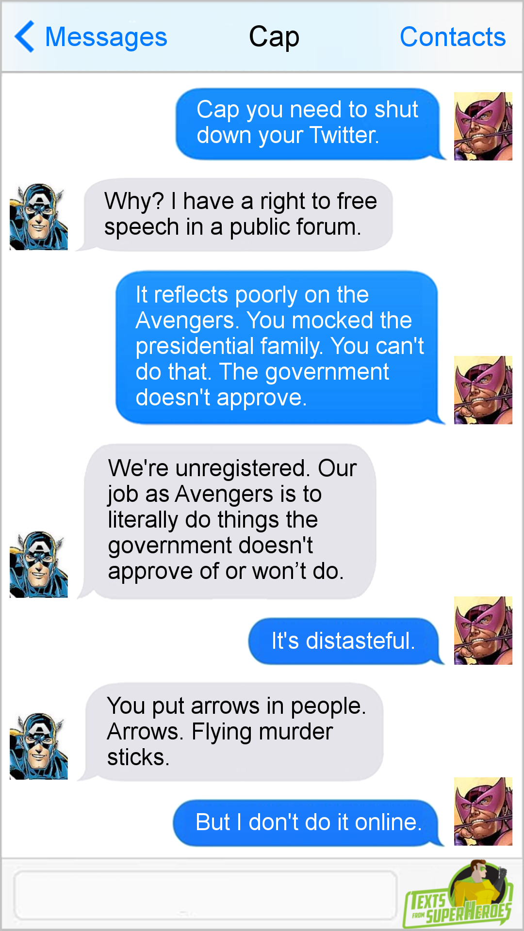 texts from superheroes