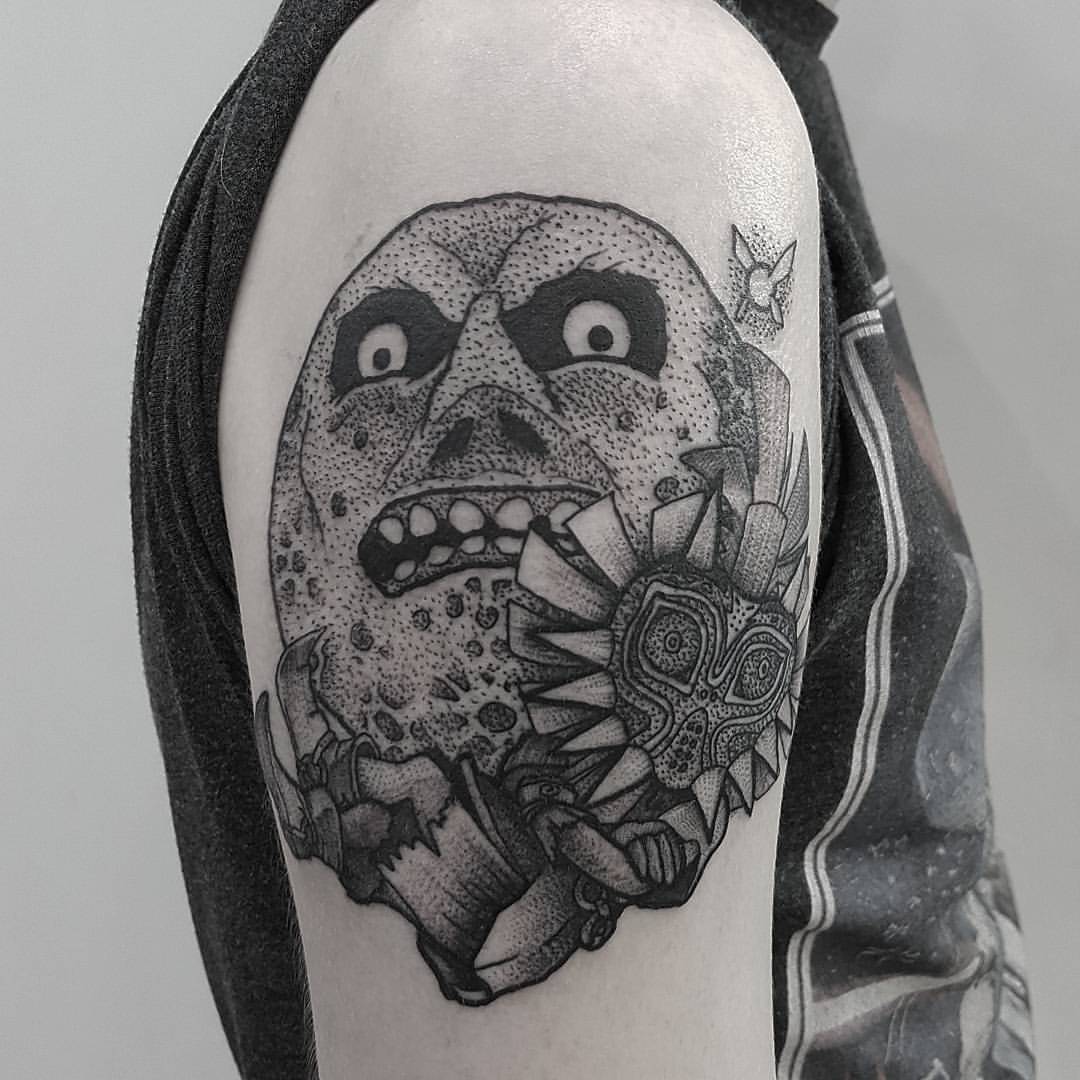 Art & tattoos by me. — Start of a zelda sleeve skull kid ...