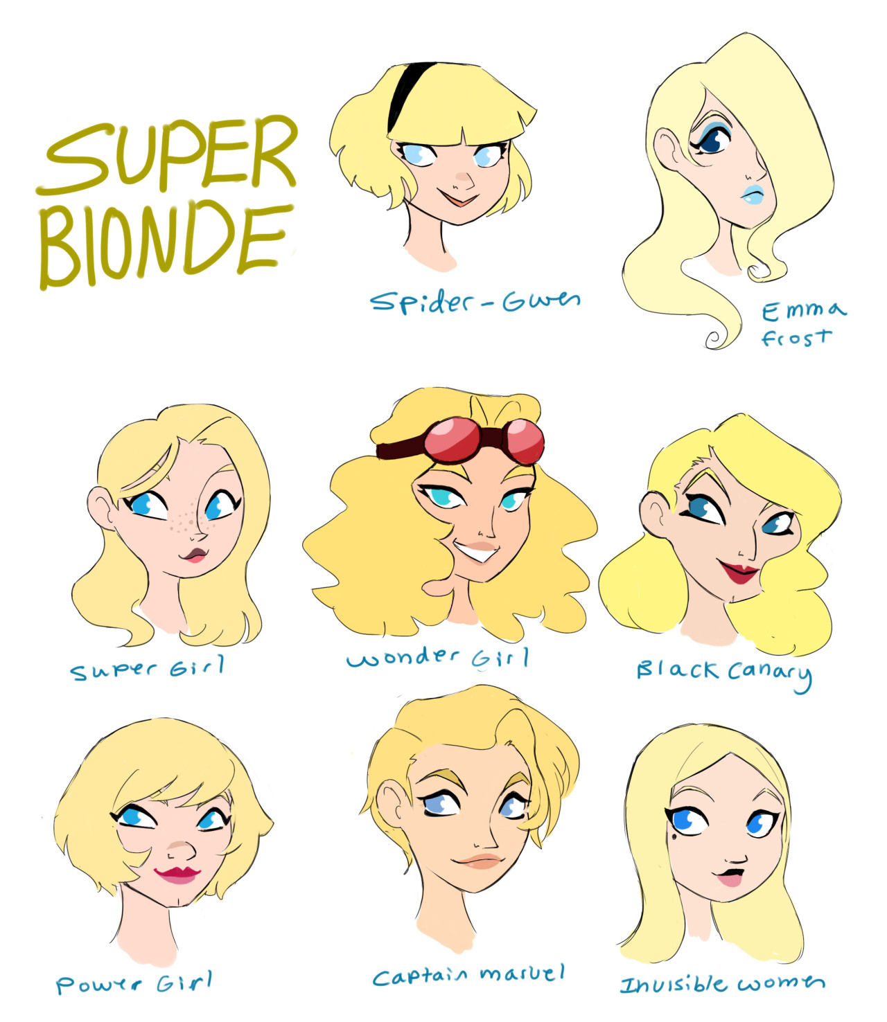 Kiddy Blog 3 Wanted To Draw A Bunch Of Blonde Superhero