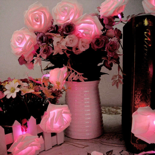 tobious:Rose Flower Fairy String Lights  ∟  discount code “...