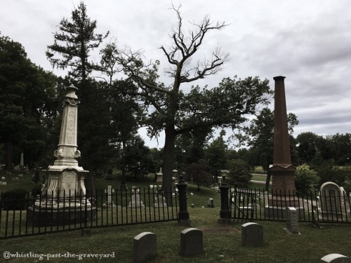 forest lawn cemetery cemetery graveyard taphophilia iron fence obelisk tombstone headstone autumn Fall halloween