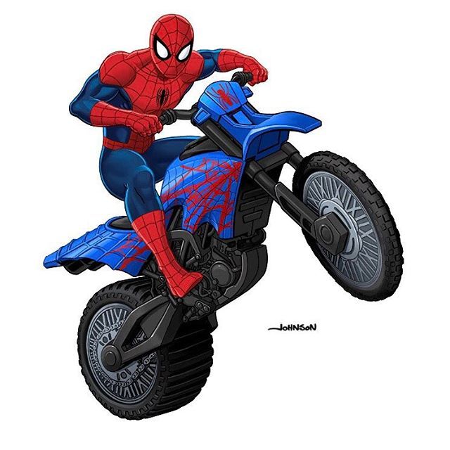 electric spiderman motorbike