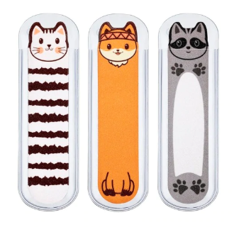 kawaii kidcore cleancore kawaiicore nail file nail files cat fox raccoon pastel makup nail care moth posting