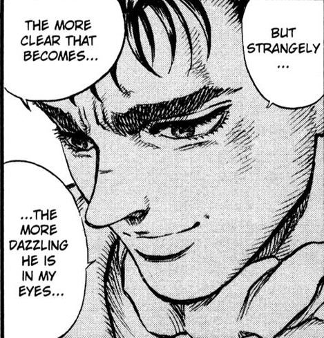 Was rewatching the 90's anime adaptation and Guts face in this scene is  just so funny : r/Berserk