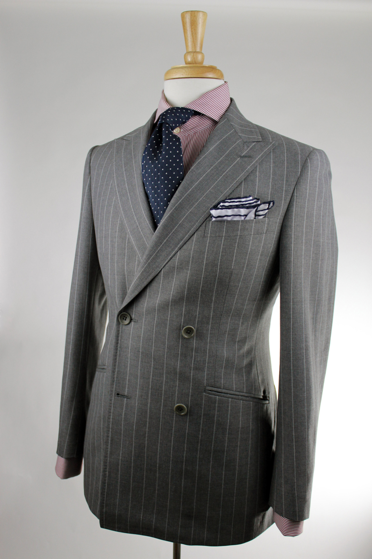 BUREAU: Jacket (part of suit): Double breasted 4x2 in...