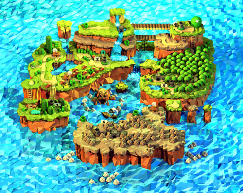 retrogamingblog:Super Mario World Map by Steph Caskenette