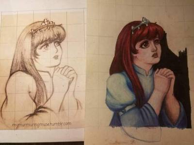 A copy of the sketch with the WIP for comparison.