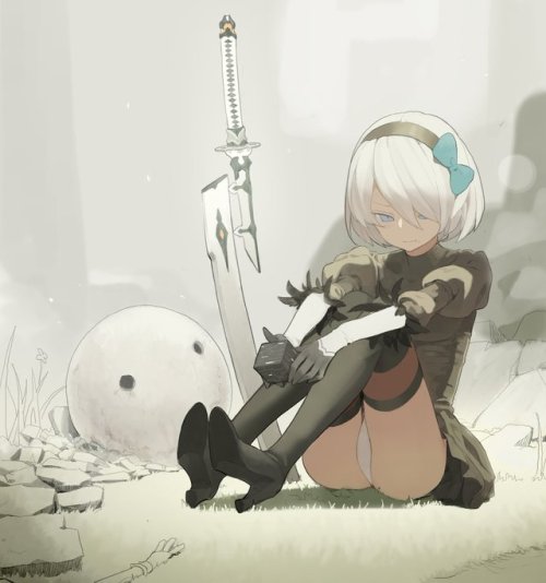 futureisfailed:도레미さんのツイート: “예쁜이 2B 오랜만에 그린그림.. 만화 콘티짜느라 넘...