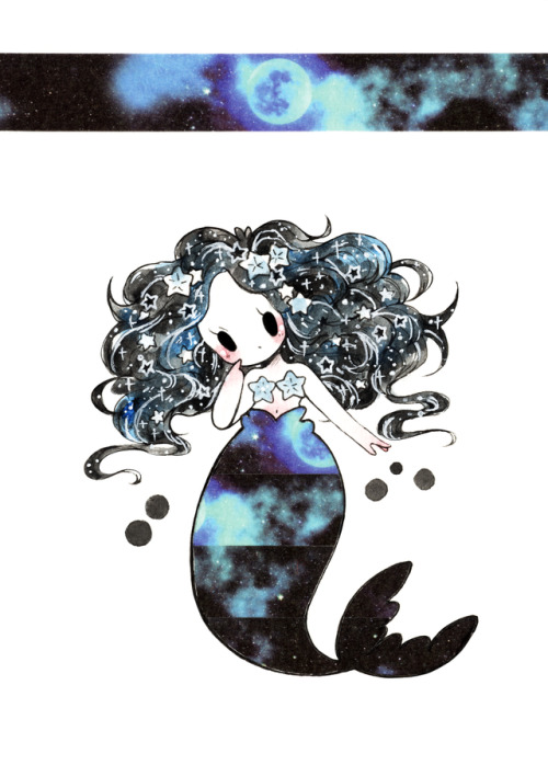 Washi tape mermaid prints are available at my shop! c: If you...