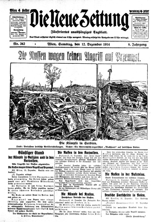 12 December 1914: frontpages