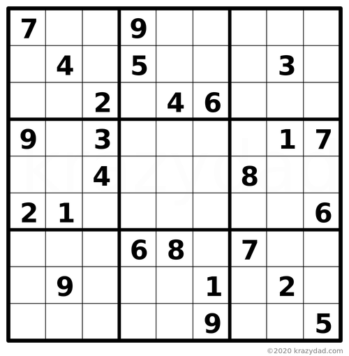 daily sudoku solve this puzzle at krazydad intermediate sudoku