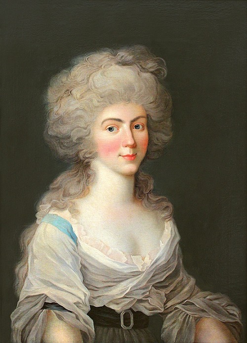 A portrait of Augusta Wilhelmine of Hesse-Darmstadt by Johann Heinrich Schröder, 1790.