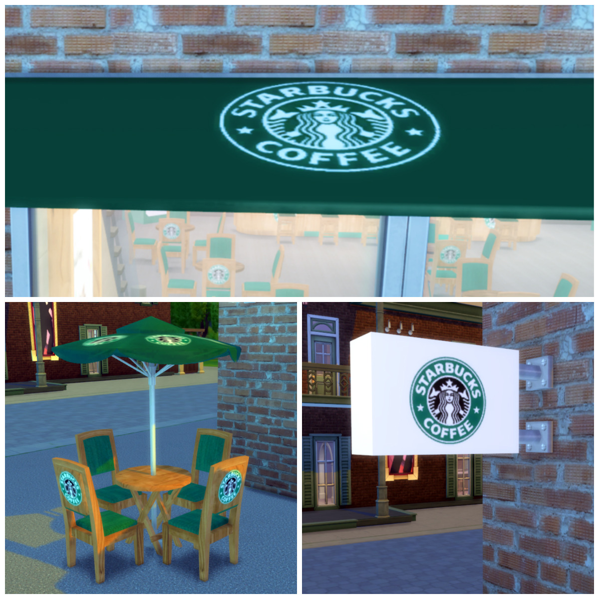 sims 4 cc starbucks sign