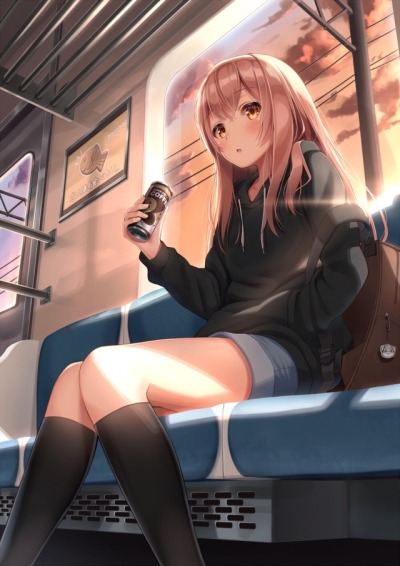 Coffee Anime Girl Drinking Starbucks