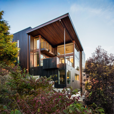 goodwoodwould:<br /><br />Good wood - a wooden wonderland built on a hillside on the outskirts of Portland plays host to a family of musicians who wanted separate spaces to play their different instruments. ence why it’s called the ‘Music Box’, by Scott Edwards Architects.<br />