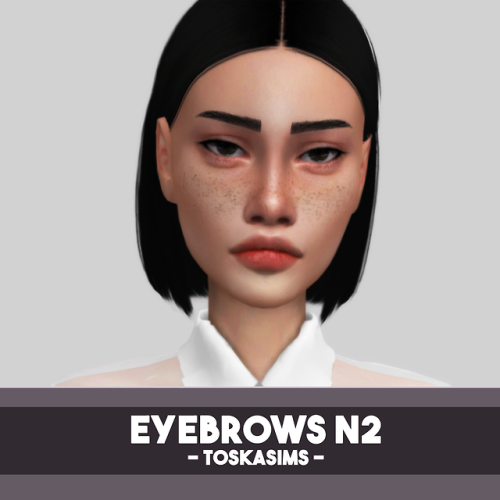 toskasims-cc:
â€œ Eyebrows N2 | 10 Swatches | HQ Mod Compatible
Download (SFS + Ad Free)  Become a patron for $1 a month and get early access to my CC!
â€