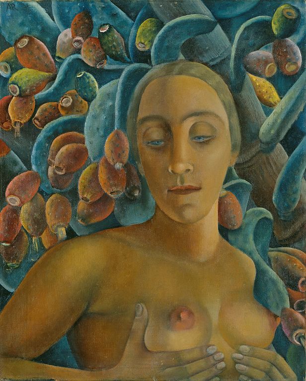 cactus-in-art: “Anita Rée (German, 1885–1933) Halbakt vor Feigenkaktus, ca. 1925 ”