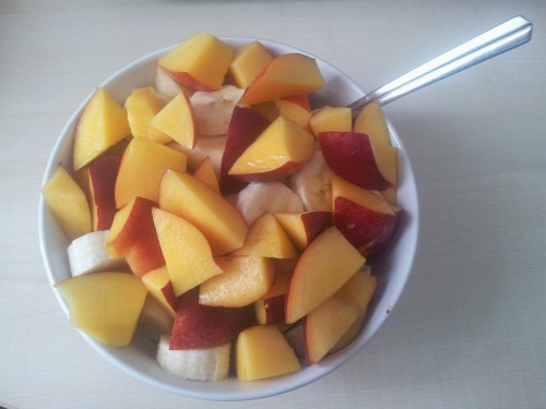 now-do-it:Having a fruit bowl for breakfast :) apricots,...