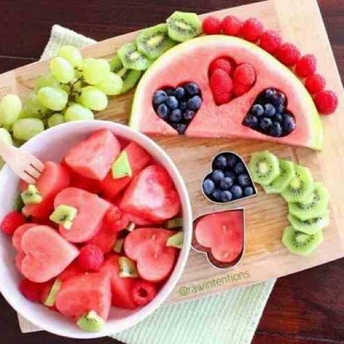 Cutee! #watermelon #fruit #hearts #food