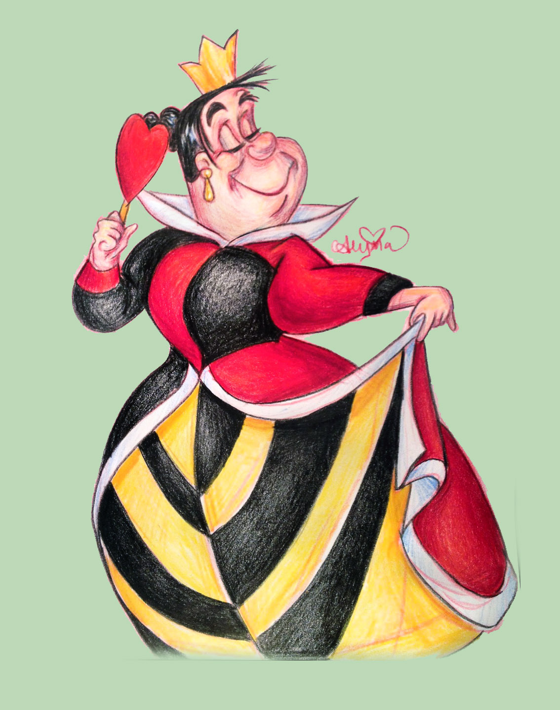 The Daily Disney Doodle — Day 66: The Queen of Hearts Alice in ...