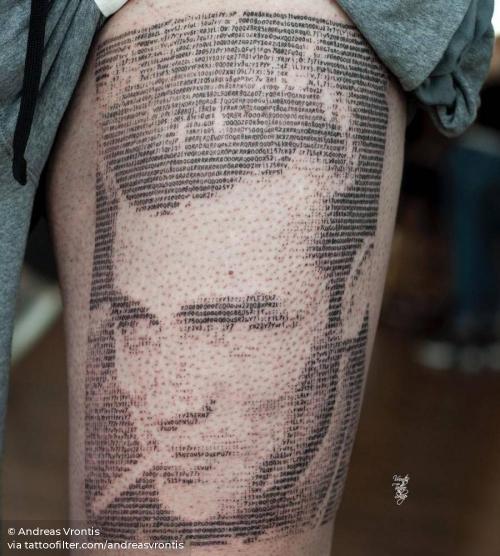 By Andreas Vrontis, done at Vrontis Tattoo Shop, Limassol.... andreasvrontis;big;character;facebook;graphic;james dean;patriotic;portrait;thigh;twitter;united states of america