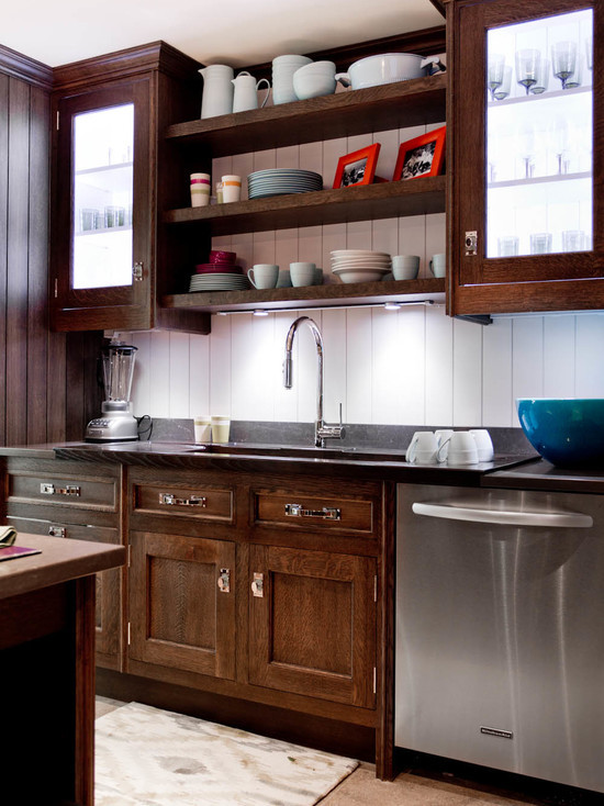 A Rustic Kitchen Takes Advantage Of Open Shelving Design Meet