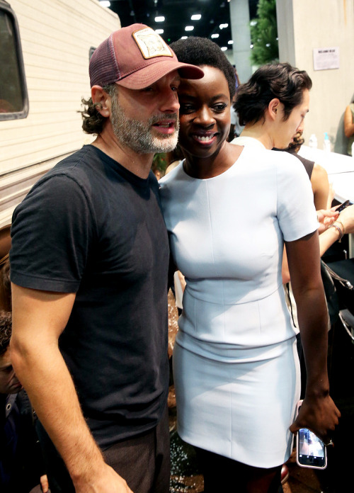 soph-okonedo:Andrew Lincoln and Danai Gurira pose at AMC’s...