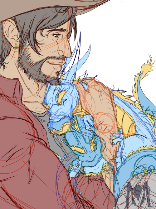 meesta-egg:WIP. Jesse McCree, Animal whisperer