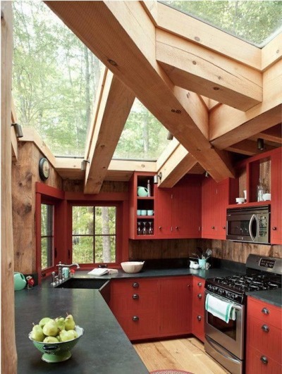 Red kitchen ideas Red goes well with woody or steel materials. Good combination with while Wall Street or laminates.