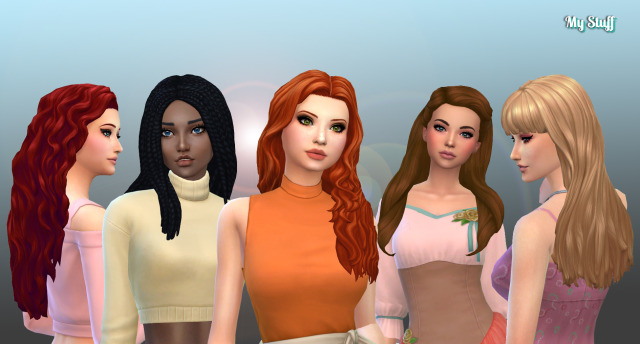 Sims 4 History Challenge CC — zurkdesign: Female Long Hair Pack 26 ...