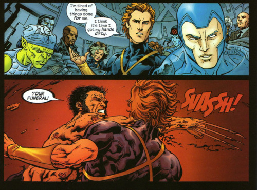 towritecomicsonherarms:Wolverine vs Magician Ultimate X-Men...