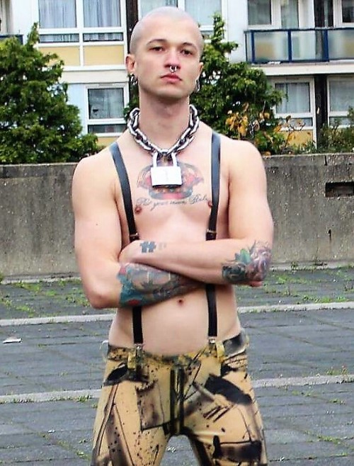 punkerskinhead:still an amazing sexy rubberized skinhead to...