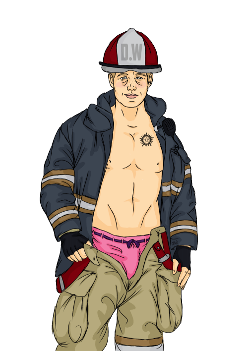 littledovecas:Panty!kink Firefighter!dean as requested by the...